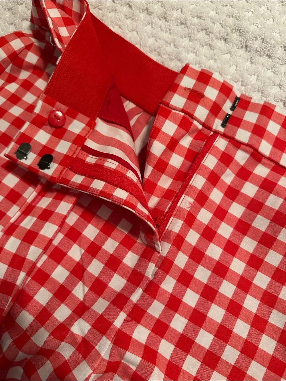 Lane Bryant Red White checked shorts